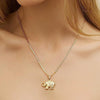 Wholesale Women's Copper Mixed Gemstone Inlay Lucky Elephant Pendant Necklace With Flower Pattern And Electroplating Treatment