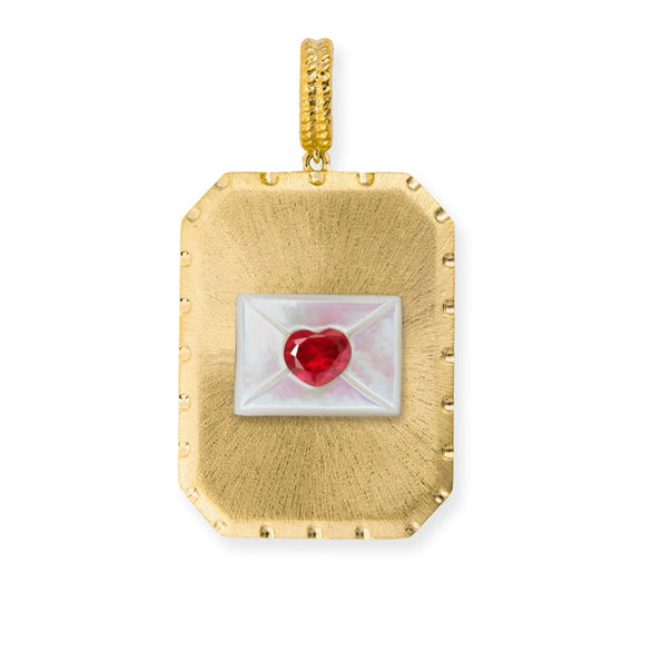 Wholesale Women's Copper Mixed Gemstone Setting Heart Shape Emoji Exaggerated Pendant Necklace With Electroplating