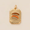 Wholesale Women's Copper Mixed Gemstone Setting Heart Shape Emoji Exaggerated Pendant Necklace With Electroplating