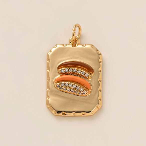 Wholesale Women's Copper Mixed Gemstone Setting Heart Shape Emoji Exaggerated Pendant Necklace With Electroplating