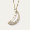 Wholesale Women's Copper Moon Pendant Necklace With Ochain 18K Gold Electroplated Jewelry