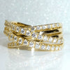 Wholesale Women's Copper Multi Layer Cross Ring With Zirconia Micro Inlay And Geometric Design Jewelry