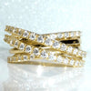 Wholesale Women's Copper Multi Layer Cross Ring With Zirconia Micro Inlay And Geometric Design Jewelry