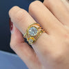 Wholesale Women's Copper Multilayer Irregular Line Zircon Geometric Ring