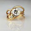 Wholesale Women's Copper Multilayer Irregular Line Zircon Geometric Ring