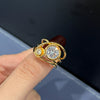 Wholesale Women's Copper Multilayer Irregular Line Zircon Geometric Ring