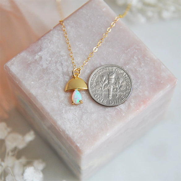 Wholesale Women's Copper Mushroom Opal Inlaid Jewelry With Geometric And Leaf Patterns Electroplated