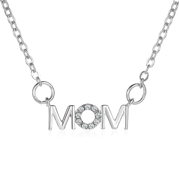 Wholesale Women's Copper Necklace With English Alphabet Mother Pendant And Cross Chain Creative Holiday Gift