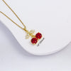 Wholesale Women's Copper Necklace With Fruit Shape And Mixed Gemstone Setting Electroplated Design