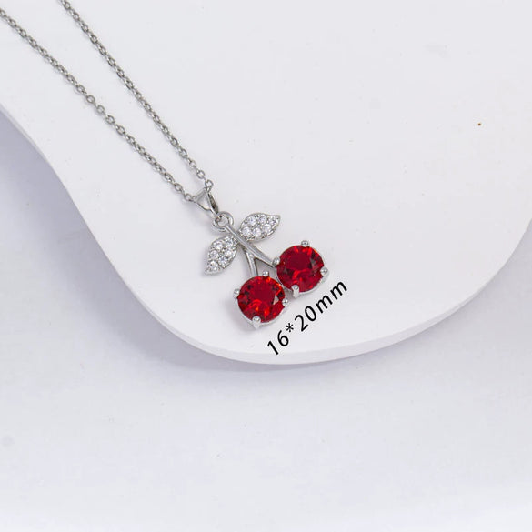 Wholesale Women's Copper Necklace With Fruit Shape And Mixed Gemstone Setting Electroplated Design