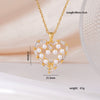 Wholesale Women's Copper Necklace With Heart Shape Pendant Inlaid With Mixed Gemstone And Zircon In Light Luxury Style And Electroplated