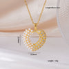 Wholesale Women's Copper Necklace With Heart Shape Pendant Inlaid With Mixed Gemstone And Zircon In Light Luxury Style And Electroplated