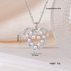 Wholesale Women's Copper Necklace With Heart Shape Pendant Inlaid With Mixed Gemstone And Zircon In Light Luxury Style And Electroplated
