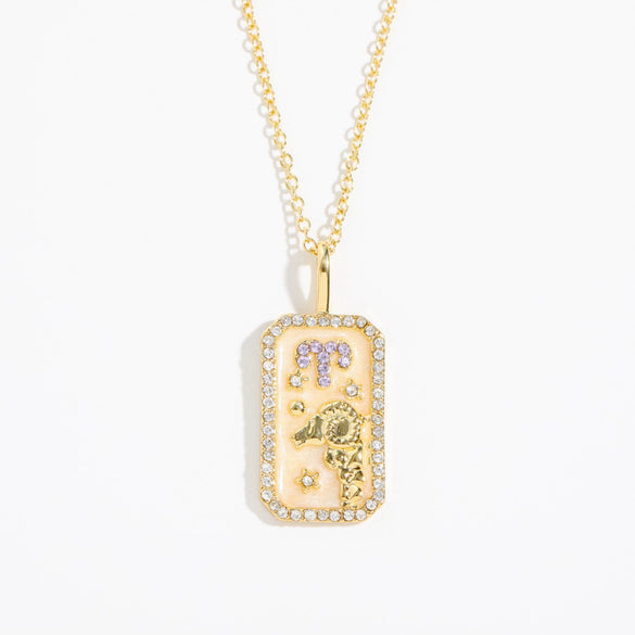 Wholesale Women's Copper O Chain Twelve Constellations Geometric Style Electroplated Necklace
