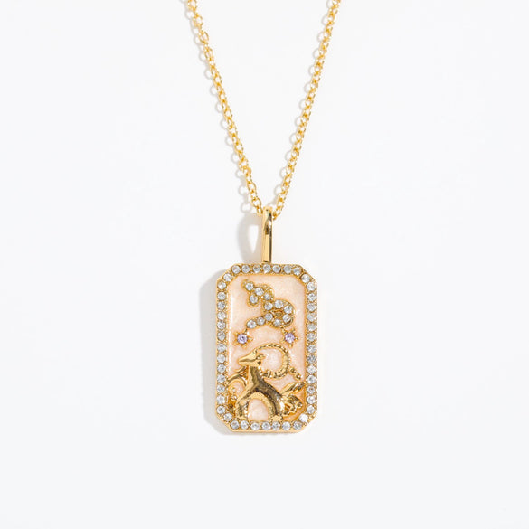 Wholesale Women's Copper O Chain Twelve Constellations Geometric Style Electroplated Necklace