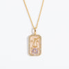 Wholesale Women's Copper O Chain Twelve Constellations Geometric Style Electroplated Necklace