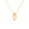 Wholesale Women's Copper O Word Chain Flower Shaped Mixed Gemstone Setting Electroplated Zircon Necklace