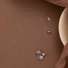 Wholesale Women's Copper O Word Chain Flower Shaped Mixed Gemstone Setting Electroplated Zircon Necklace