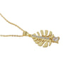 Wholesale Women's Copper O Word Chain Leaf Pattern Electroplated Casual Necklace