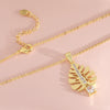 Wholesale Women's Copper O Word Chain Leaf Pattern Electroplated Casual Necklace