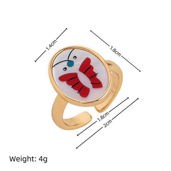 Wholesale Women's Copper Open Adjustable Ring With Animal Zodiac Pattern And Electroplating Design