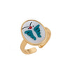 Wholesale Women's Copper Open Adjustable Ring With Animal Zodiac Pattern And Electroplating Design