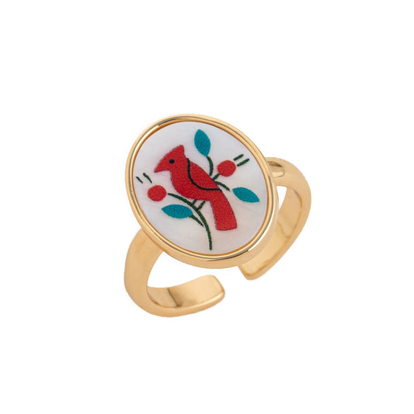 Wholesale Women's Copper Open Adjustable Ring With Animal Zodiac Pattern And Electroplating Design