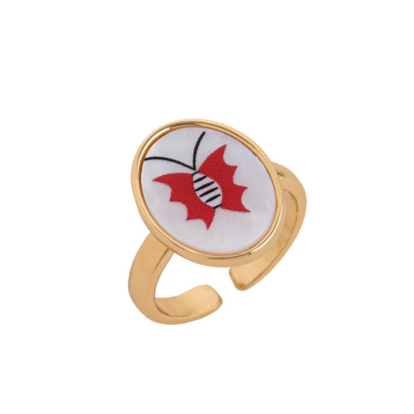 Wholesale Women's Copper Open Adjustable Ring With Animal Zodiac Pattern And Electroplating Design