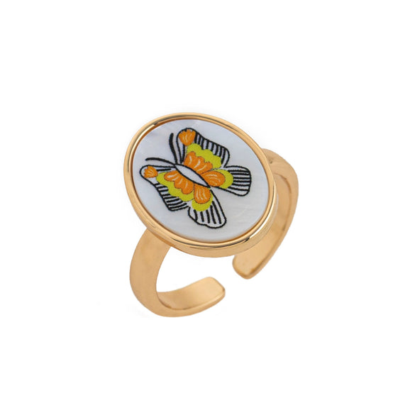 Wholesale Women's Copper Open Adjustable Ring With Animal Zodiac Pattern And Electroplating Design