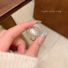 Wholesale Women's Copper Open Finger Ring With Lace And Heart Shape Electroplated Jewelry