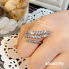 Wholesale Women's Copper Open Ring Wheat Ear Shaped With Zirconia Fashion Style