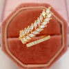 Wholesale Women's Copper Open Ring Wheat Ear Shaped With Zirconia Fashion Style