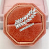 Wholesale Women's Copper Open Ring Wheat Ear Shaped With Zirconia Fashion Style