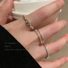 Wholesale Women's Copper Open Ring With Heart And Geometric Pattern Electroplated