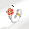 Wholesale Women's Copper Open Rotating Flower Ring With Electroplating Treatment