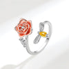 Wholesale Women's Copper Open Rotating Flower Ring With Electroplating Treatment