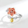 Wholesale Women's Copper Open Rotating Flower Ring With Electroplating Treatment