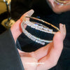 Wholesale Women's Copper Open Round Zircon Geometric Light Luxury Fashion Bracelet