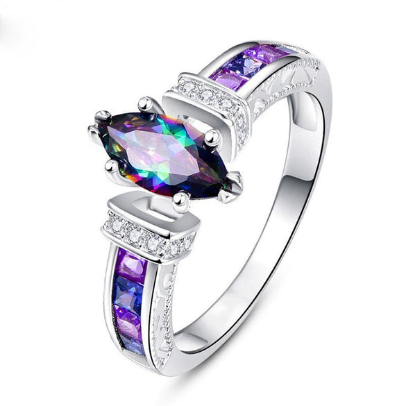 Wholesale Women's Copper Oval Geometric Zircon Ring Jewelry