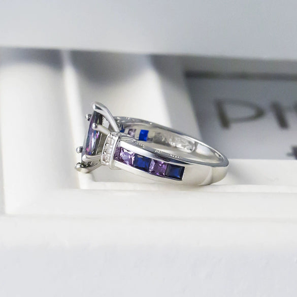 Wholesale Women's Copper Oval Geometric Zircon Ring Jewelry