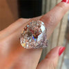 Wholesale Women's Copper Oval Zircon Geometric Butterfly Ring Jewelry