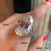 Wholesale Women's Copper Oval Zircon Geometric Butterfly Ring Jewelry