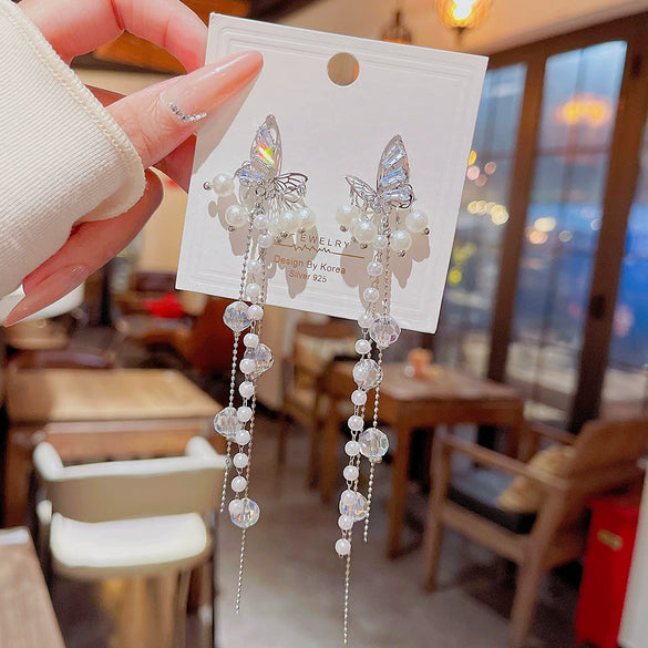 Wholesale Women's Copper Pearl Animal Zodiac Style Tassel Earrings