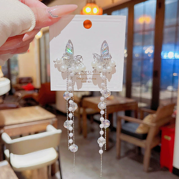 Wholesale Women's Copper Pearl Animal Zodiac Style Tassel Earrings