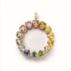 Wholesale Women's Copper Pendant Necklace With Heart Shape And Mixed Gemstone Setting And Diamond Design