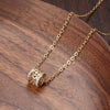 Wholesale Women's Copper Pendant Necklace With Mixed Gem Inlay Leaves Wave Pattern Hollowout Design Ochain