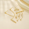 Wholesale Women's Copper Pin Earrings With Heart Shape And Zirconia Design And Long Tassel Pendant