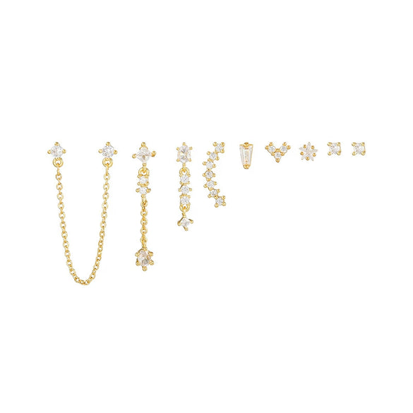 Wholesale Women's Copper Pin Earrings With Heart Shape And Zirconia Design And Long Tassel Pendant