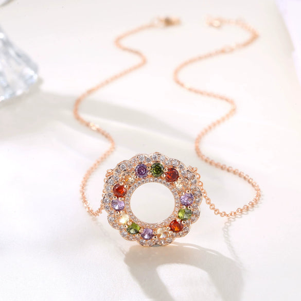 Wholesale Women's Copper Planet Pendant Necklace With Zirconia Ochain Geometric Letters Numbers Text Design