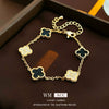 Wholesale Women's Copper Plastic Zircon Fritillary Flower Geometric Style High Sense Electroplated Bracelet